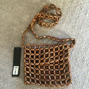Beaded brown Crossbody bag
